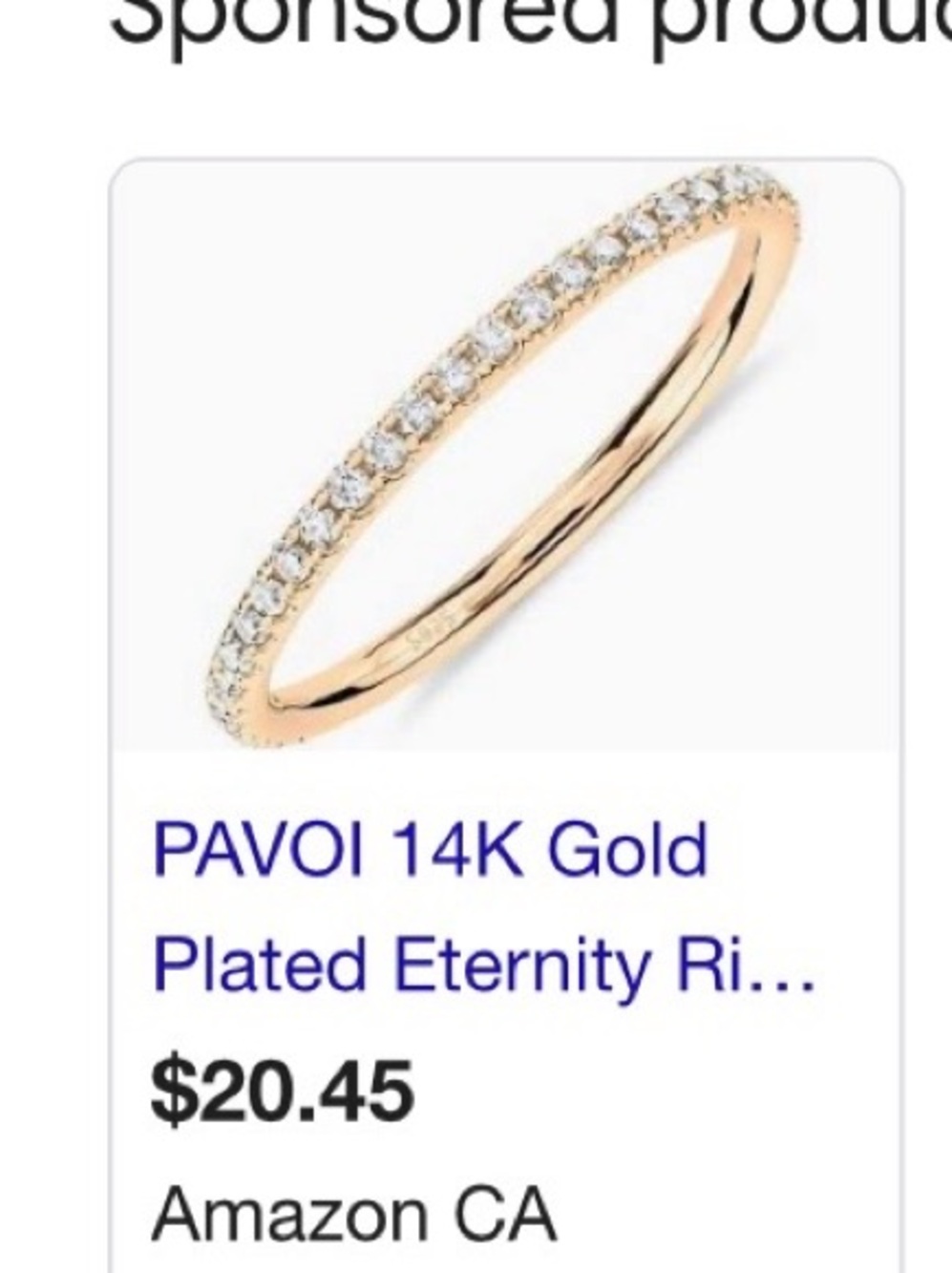 Sharing an Amazon find - 14K Gold Plated Rose Gold etc. Eternity Ring